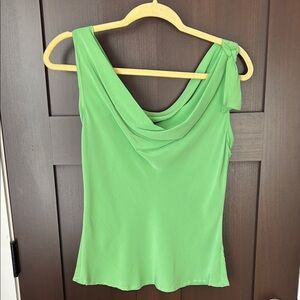 100% Silk Elegant Sleeveless Drape Top